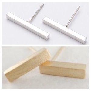 Set of two Tiny Bar Stud Earrings